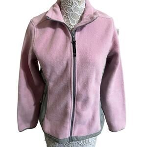 Light Pink & Gray Fleece Zip-Up 💗 Cozy NWT Jacket — Charles River Apparel (S)